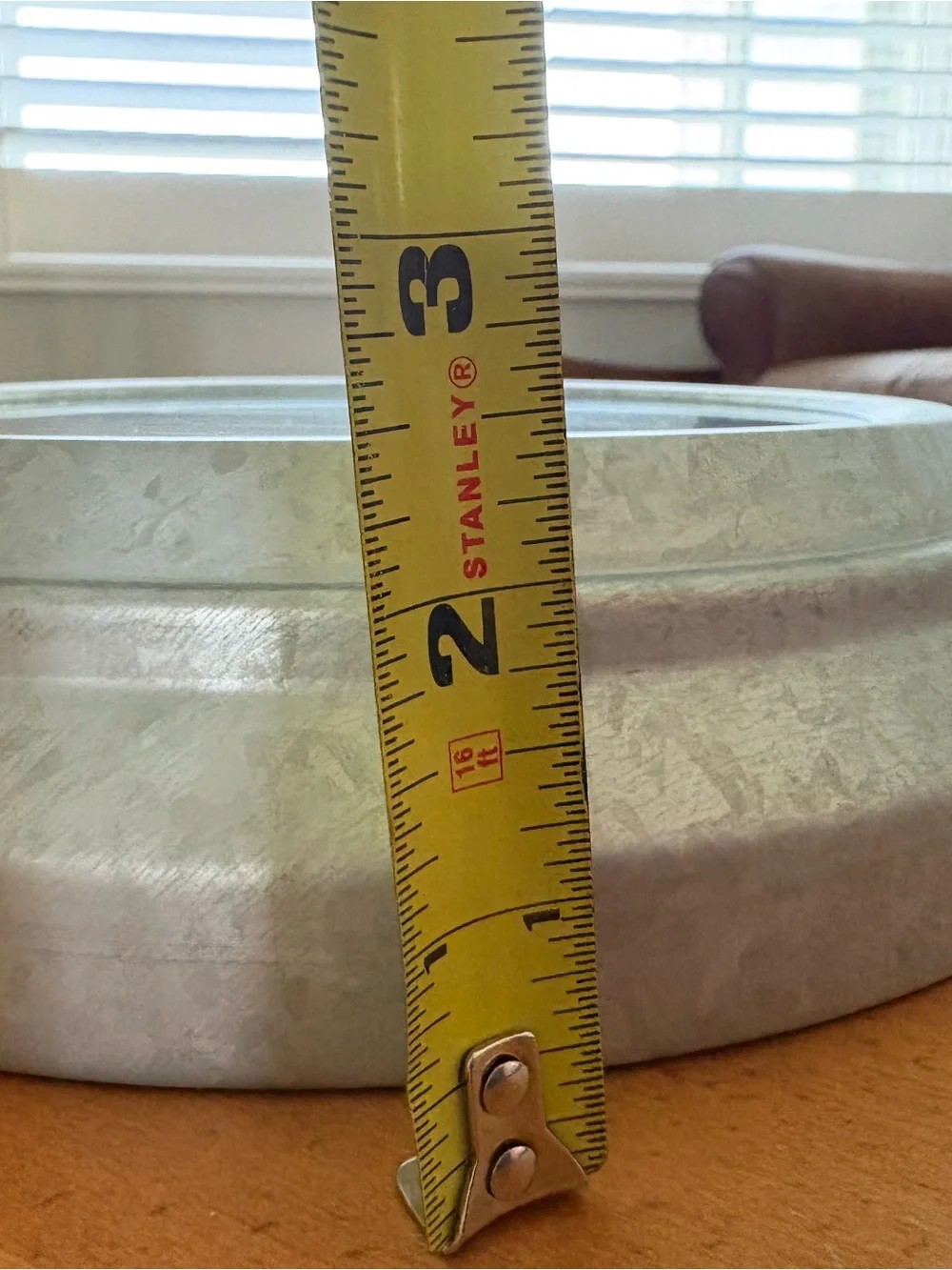 Pottery Barn Silver and White Round Wall Thermometer